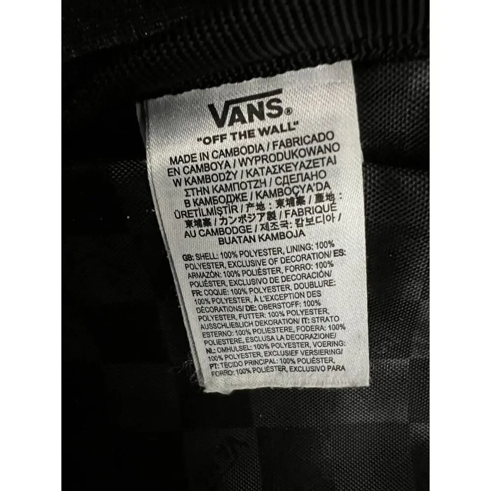 Vans Off The Wall Backpack Gray Checkered Lining Padded Straps School Bag